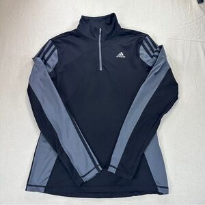Adidas Women's Climalite Black/Gray Essentials Quarter-Zip Top Sz S